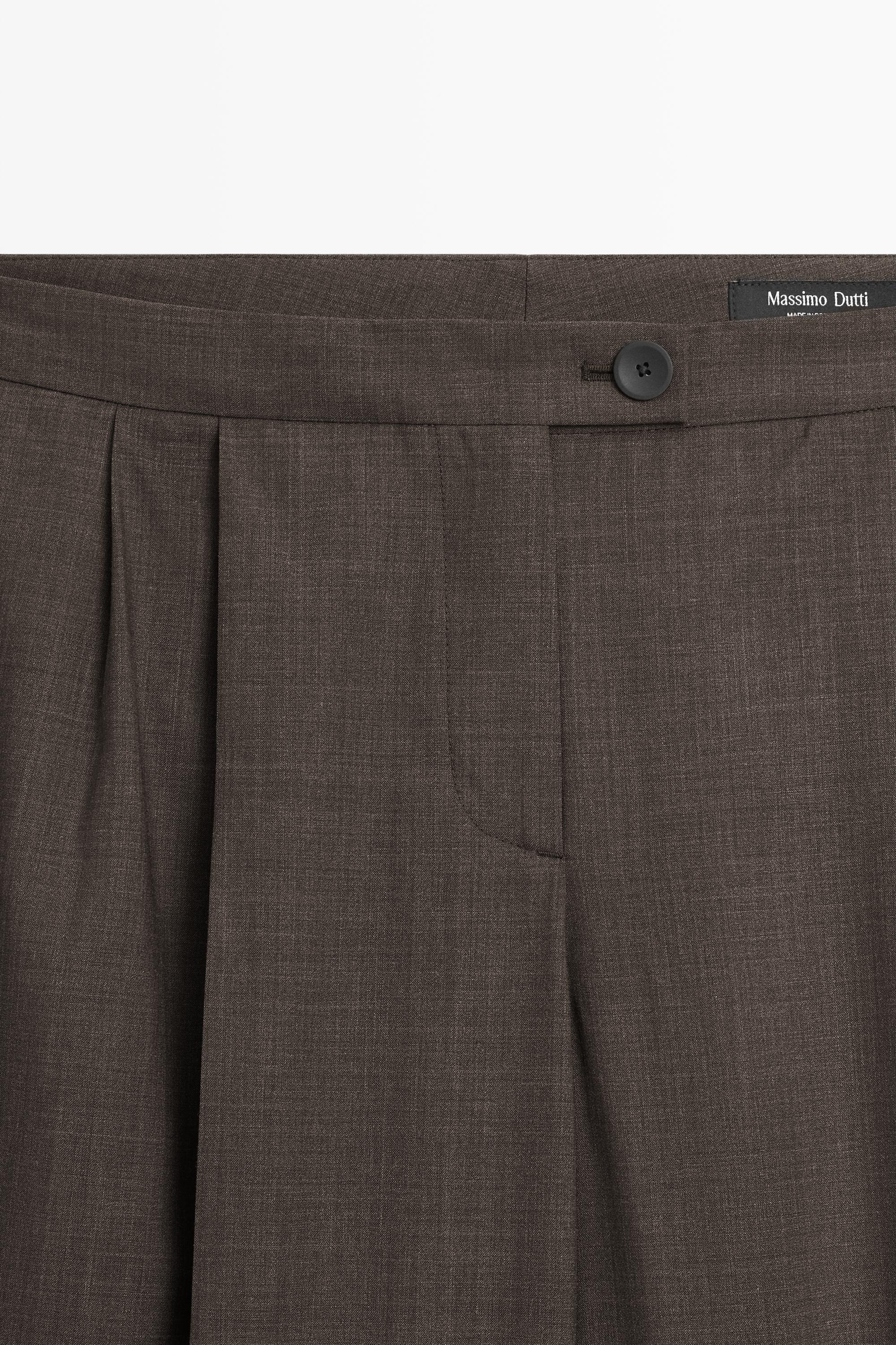 Pantalon plissé 100 % laine froide