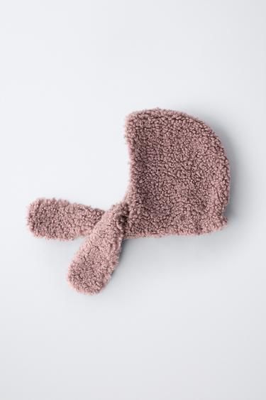 BONNET EFFET MOUTON AVEC COL Magenta ZARA France