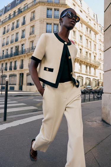 БЛЕЙЗЕР С КОРОТКИМИ РУКАВАМИ — ПЕСОЧНЫЙ от Zara