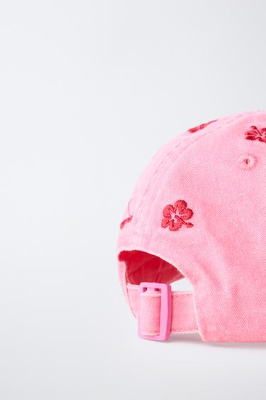 EMBROIDERED HIBISCUS CAP - Light fuchsia by Zara - Image 2