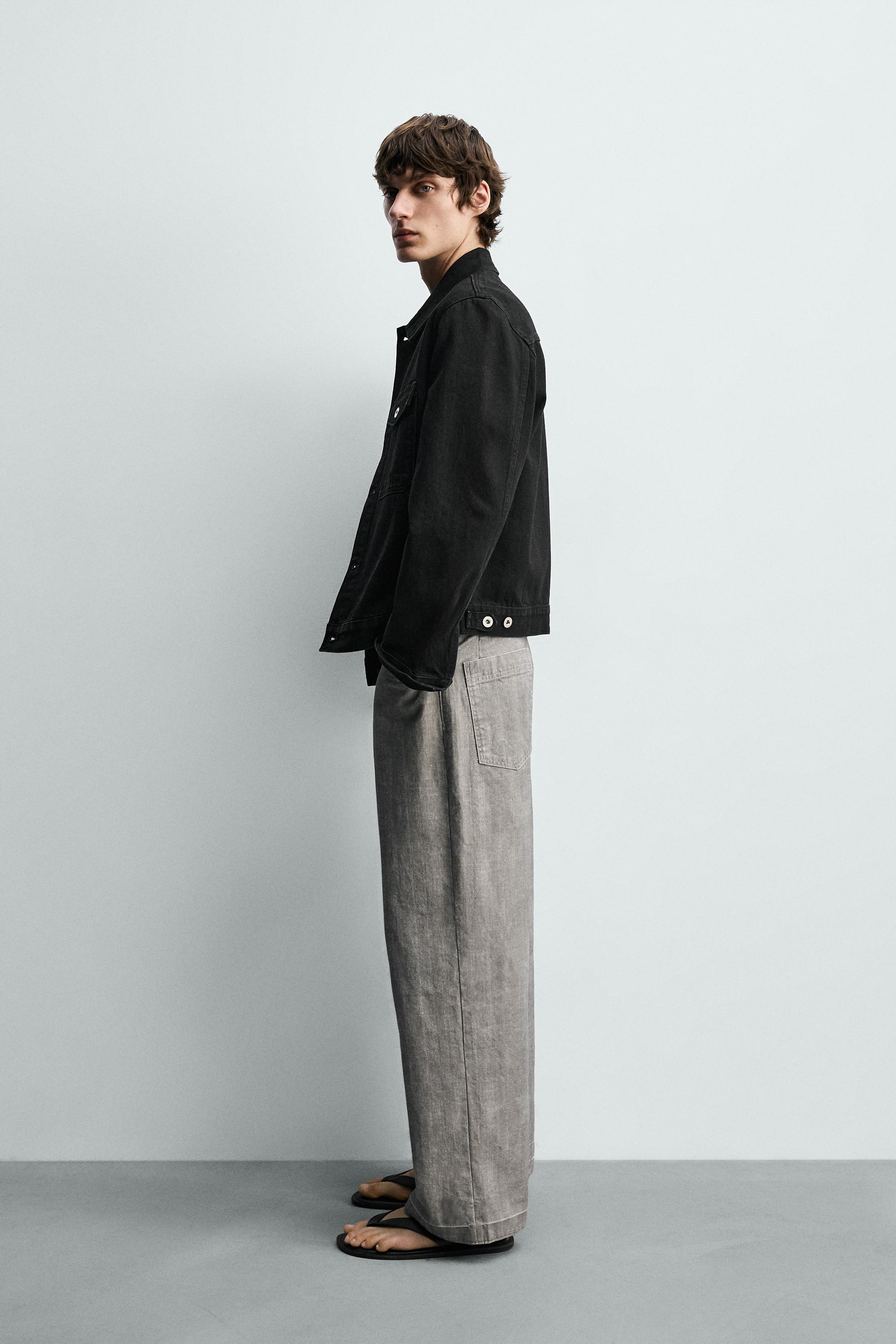 PANTALON STRAIGHT FIT À CHEVRONS
