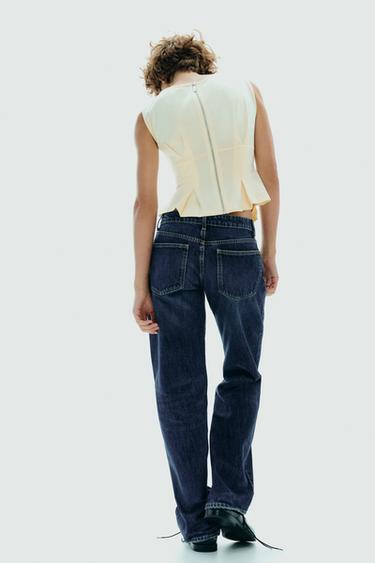 PLEATED ZIP T-SHIRT - Yellow by Zara - Image 3
