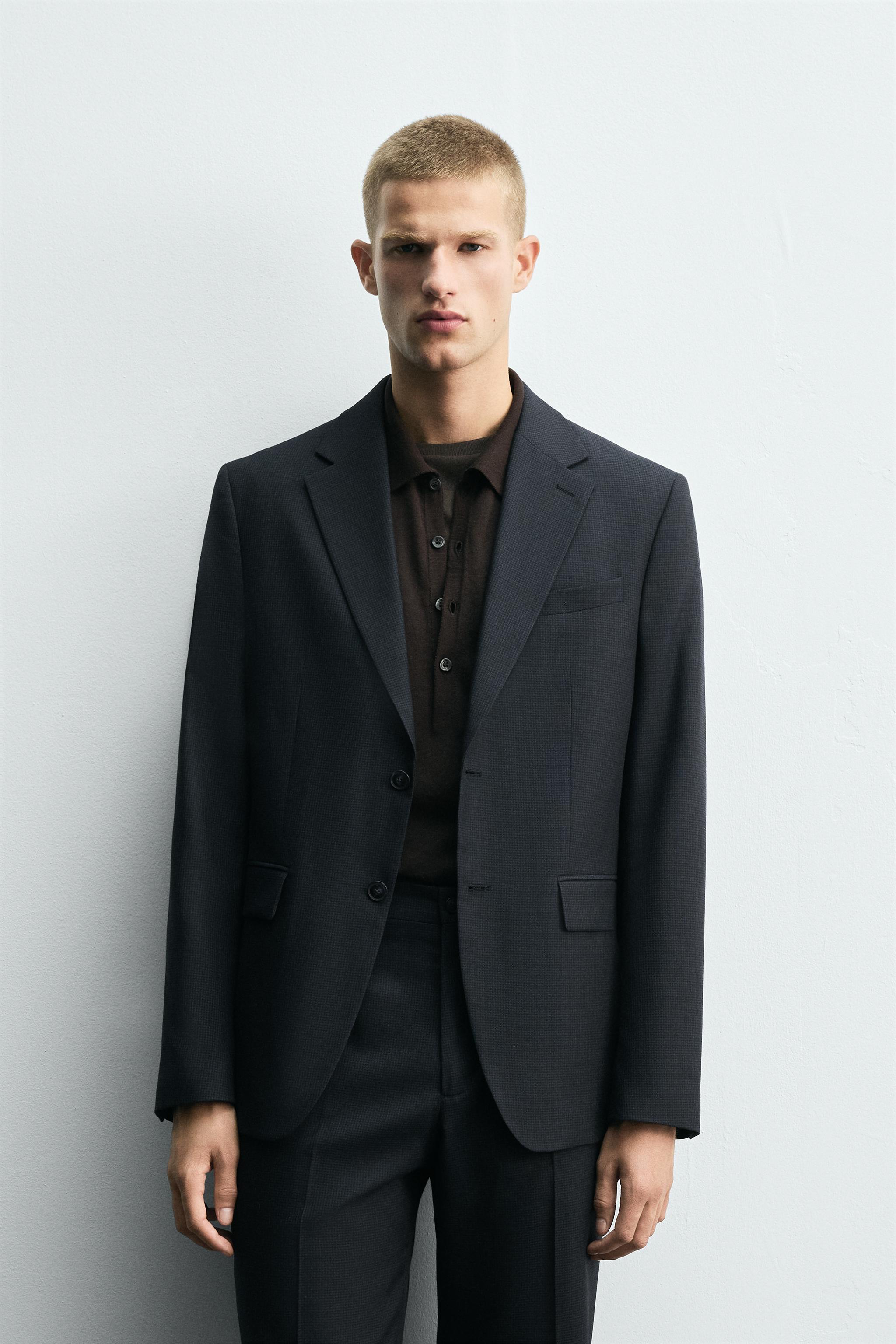 ZARA ネイビー スーツジャケット & スラックス セット ブルー & ネイビースーツ | メンズ | ZARA 日本
