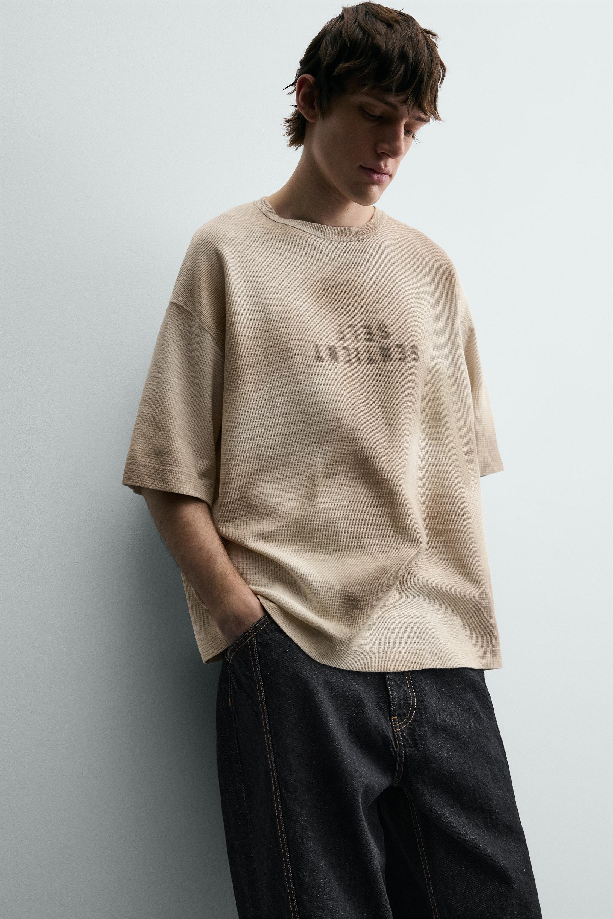 SPRAY PRINT KNIT T-SHIRT - Ecru | ZARA South Africa