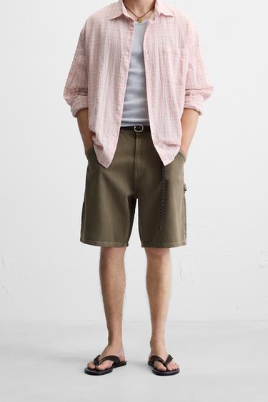 CARPENTER POCKET DENIM BERMUDA SHORTS - Brown by Zara
