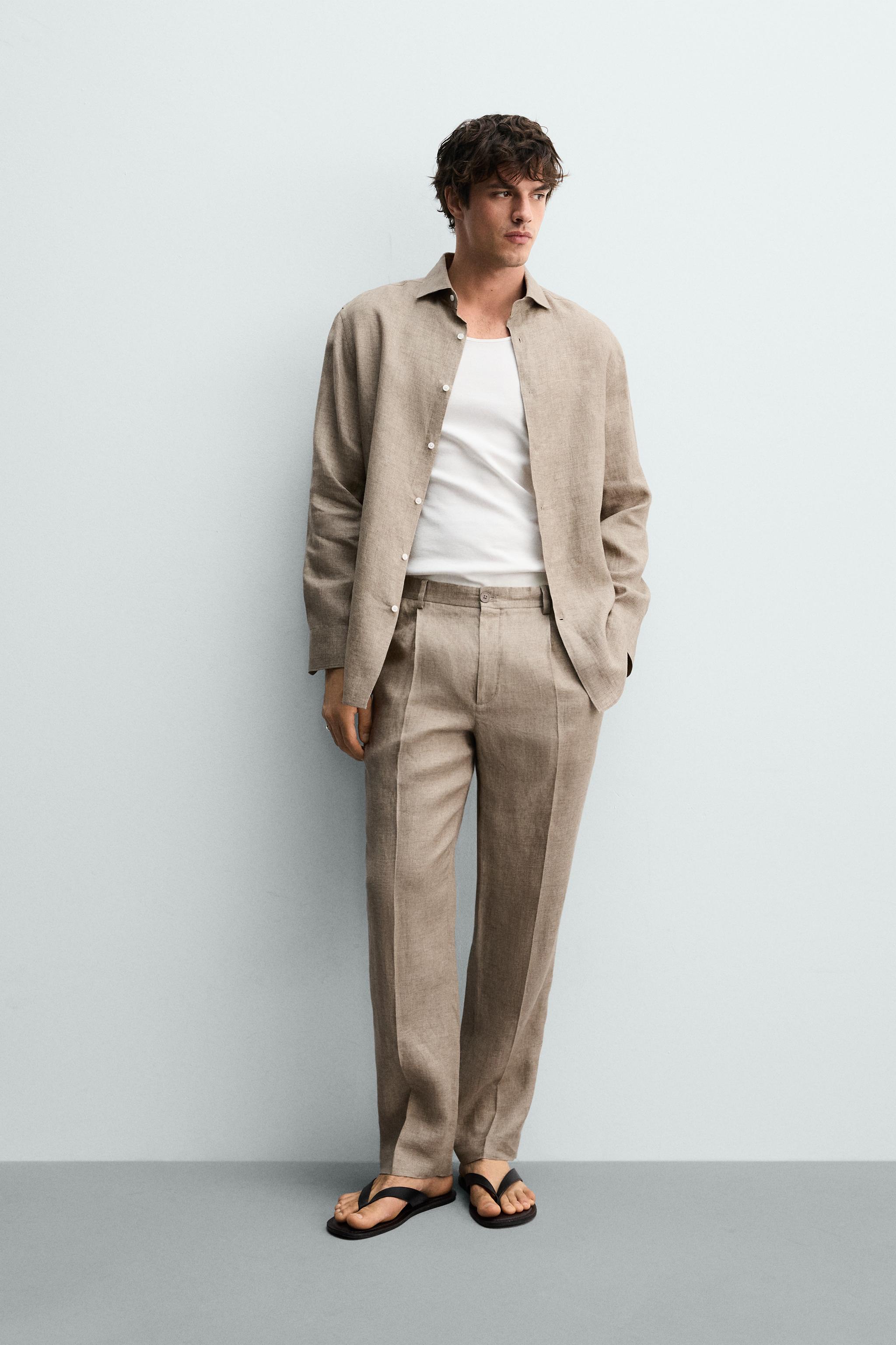 REGULAR FIT 100% LINEN SHIRT