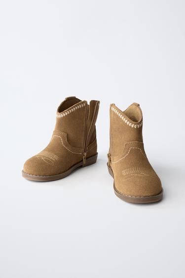 LEATHER COWBOY BOOTS - Brown by Zara - Image 2