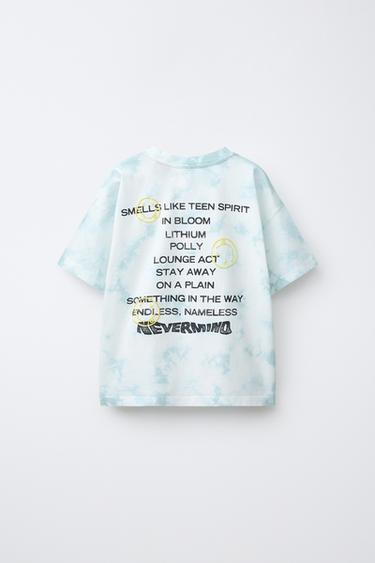 BLUZË TIE DYE ME STAMPIM NIRVANA ® - E kaltër nga Zara