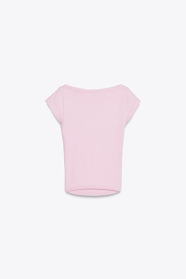 BOATNECK TOP - Pink by Zara - Image 5