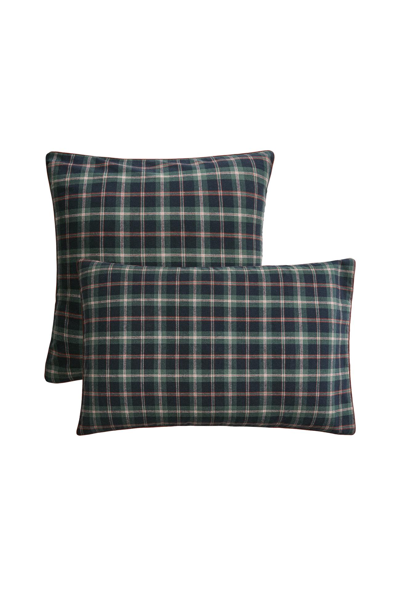 KIDS' CHRISTMAS CHECK FLANNEL PILLOW COVER