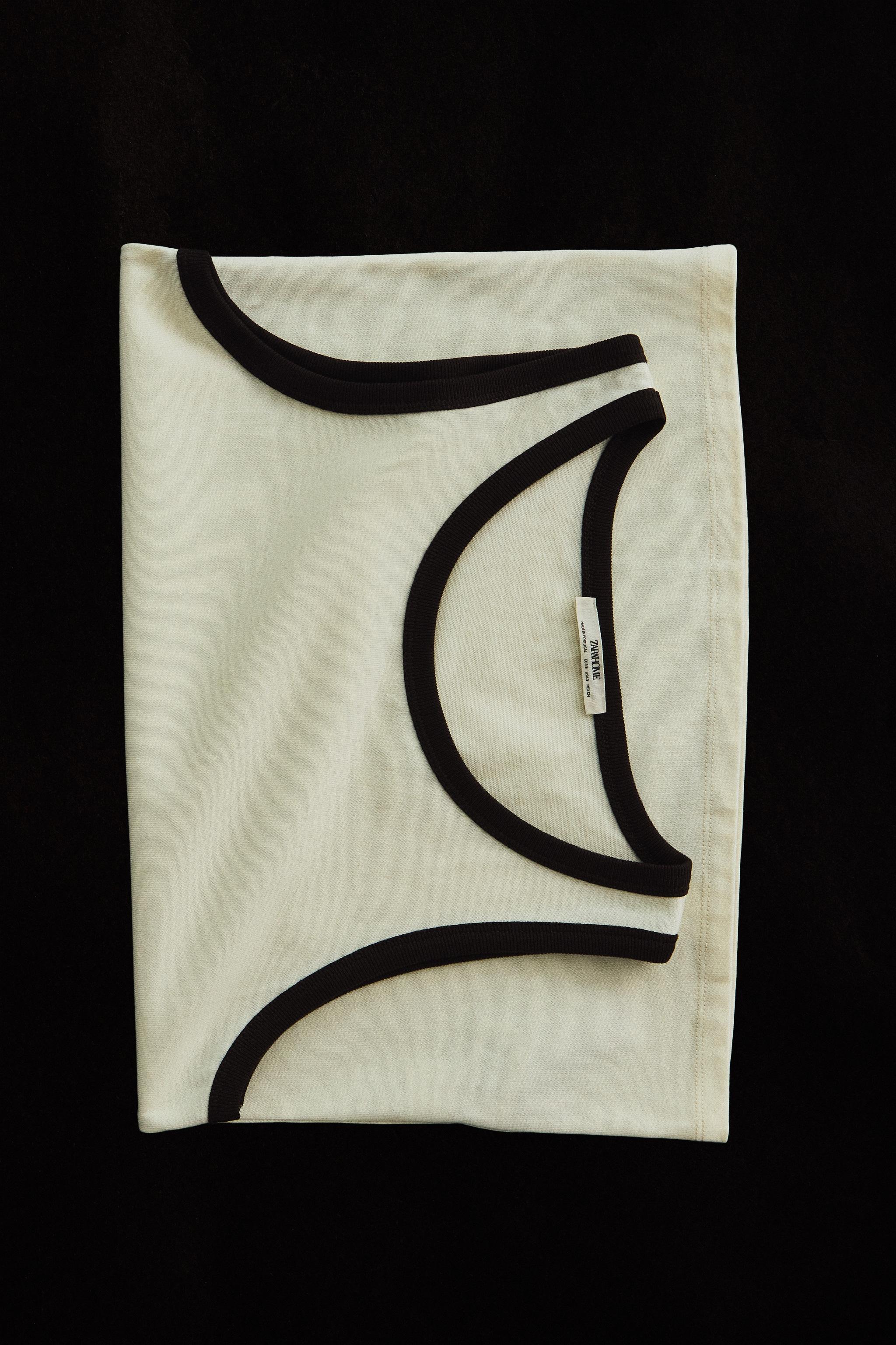 CONTRAST TRIM STRAPPY T-SHIRT