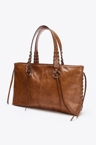 SHOPPER FRANGES - Marron foncé de Zara - Image 4