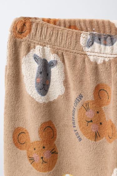 2-6 YEARS / ANIMAL VELVET PYJAMAS - Brown by Zara - Image 6