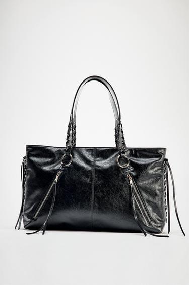 FRINGED SHOPPER - Black by Zara