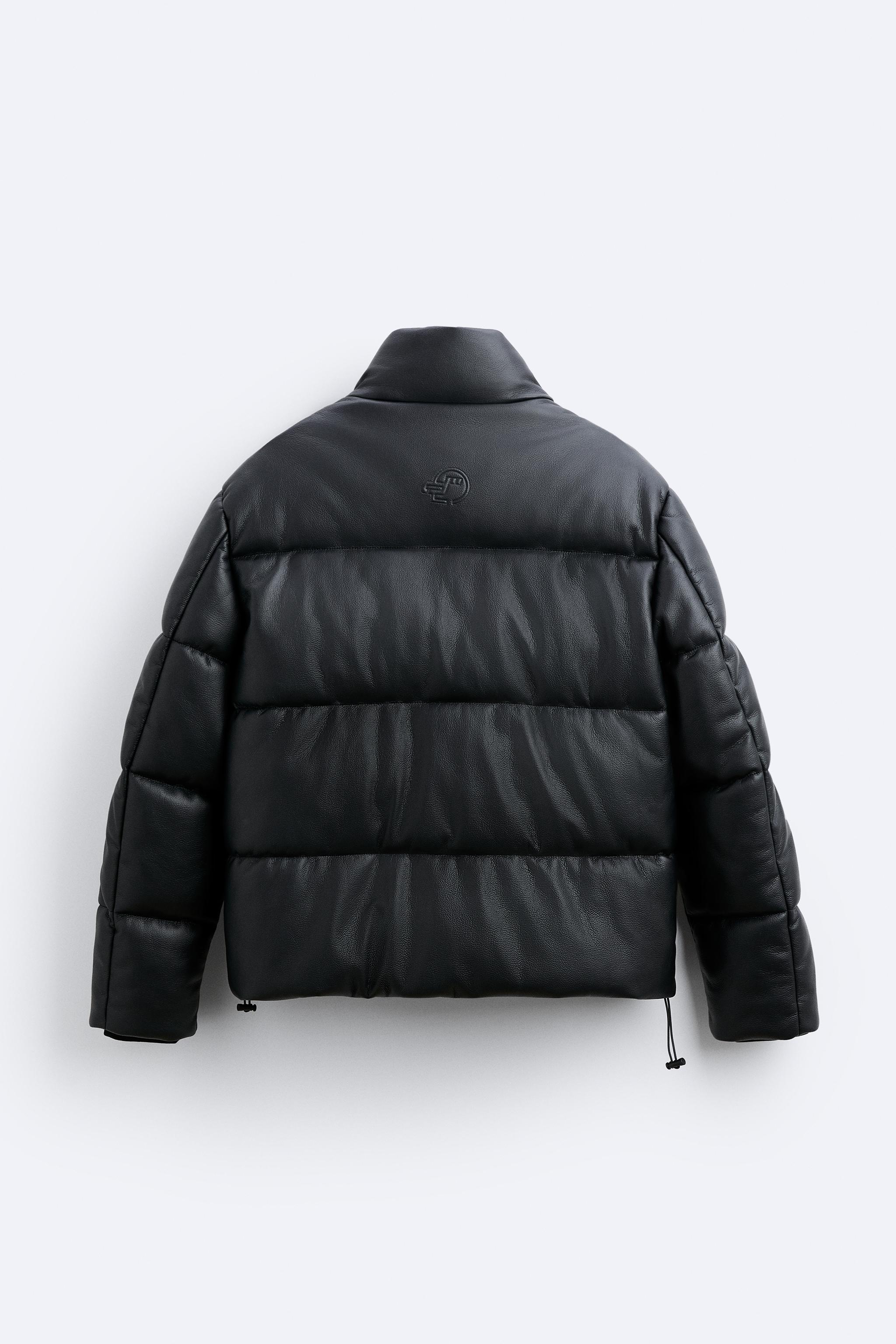 ZARA Faux Leather Puffer Coats & Jackets for Men