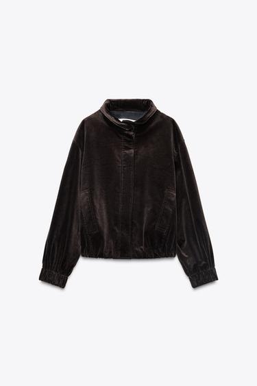 CHAQUETA BOMBER PANA - Marrón oscuro de Zara