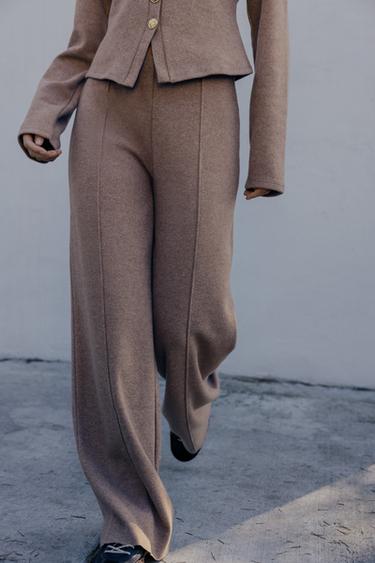 SOFT-TOUCH PALAZZO TROUSERS - Mocha by Zara