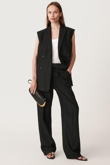 Zara OVERSIZE VEST 50TH ANNIVERSARY - Black