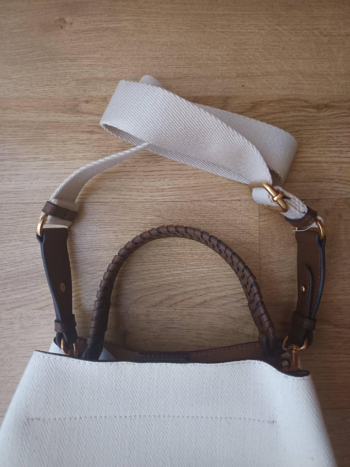 BRAIDED HANDLE CANVAS BUCKET BAG - Image 10