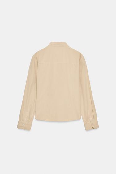 CHEMISE EN POPELINE LAVÉE - Beige de Zara - Image 6