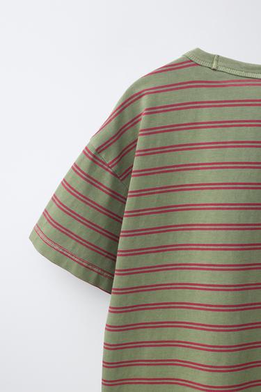 STRIPED T-SHIRT - Green by Zara - Image 3