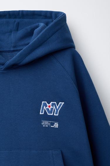 EMBROIDERED POCKET HOODIE - Bluish by Zara - Image 2