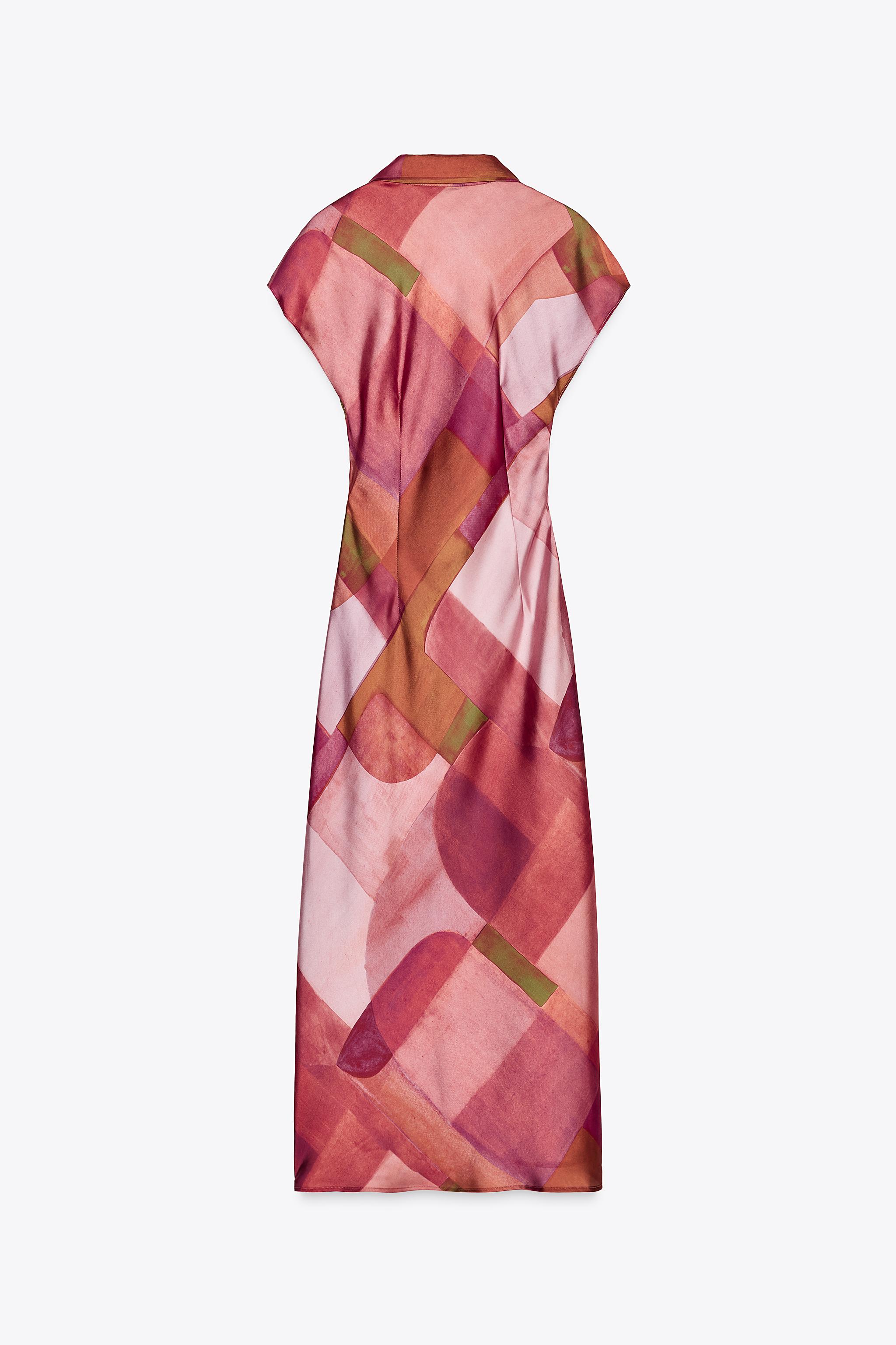 GEOMETRIC PRINT SATIN DRESS - 077 | ZARA United States