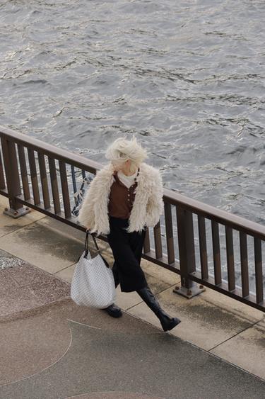 ドットプリントファブリックトートバッグマルチカラーZaraのドットプリントファブリックトートバッグ - マルチカラー 