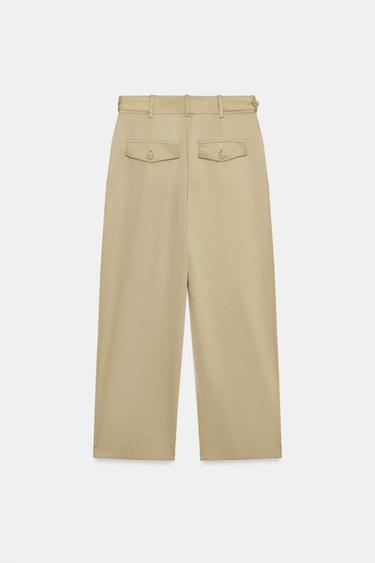 LOW-RISE TROUSERS WITH SIDE BELT LOOPS - camel by Zara - Image 4