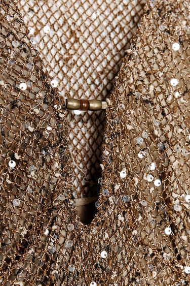 SEQUINNED MIDI DRESS - Brown by Zara - Image 6