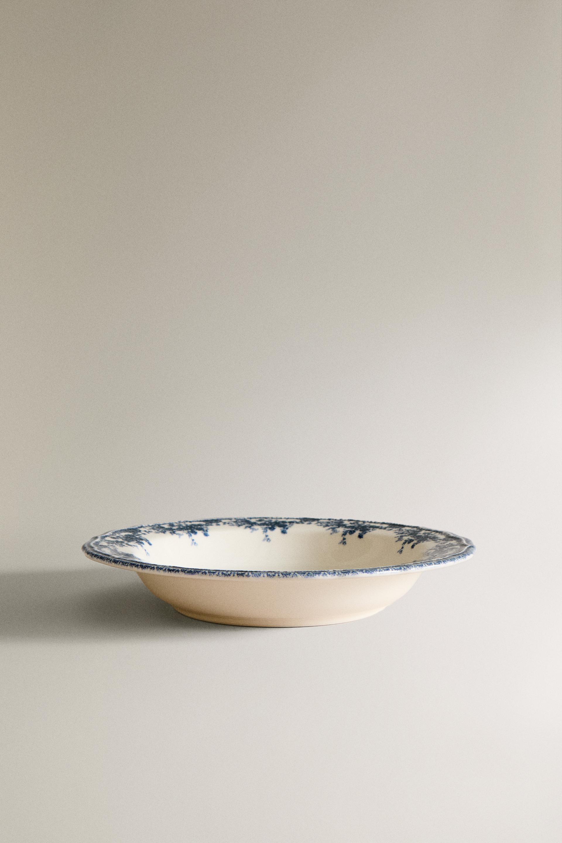 FLORAL EARTHENWARE SOUP PLATE