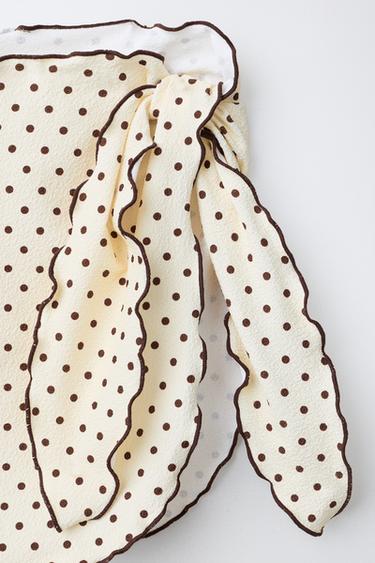 TEXTURED POLKA DOT BEACH WRAP - Ecru by Zara - Image 2