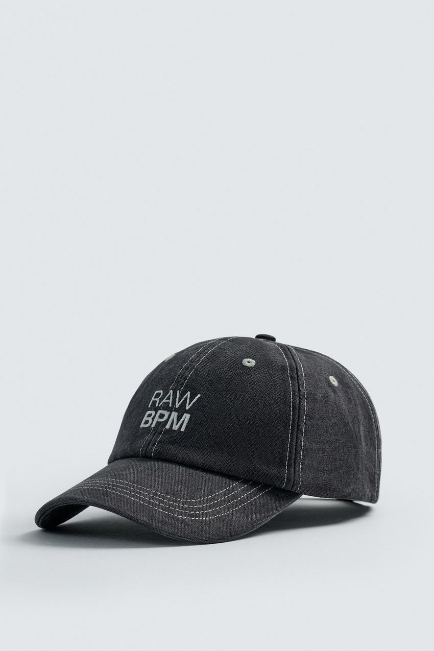 Gorra Lavada Texto Bordado Pespuntes – Zara – صورة المنتج