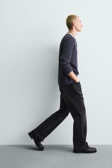 RIPPED FLARE FIT JEANS - Charcoal by Zara - Image 5