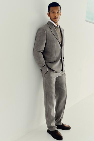 100% WOOL SUIT BLAZER - camel by Zara