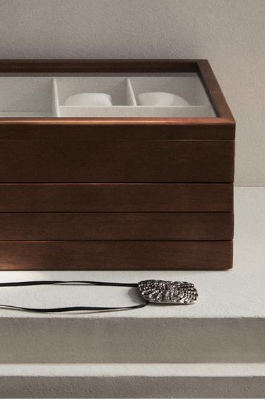 GRANDE BOÎTE À BIJOUX EN BOIS - Marron de Zara - Image 5