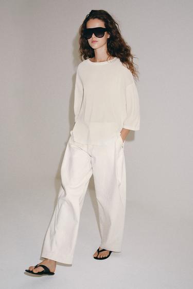 3/4 SLEEVE KNIT TOP - White by Zara