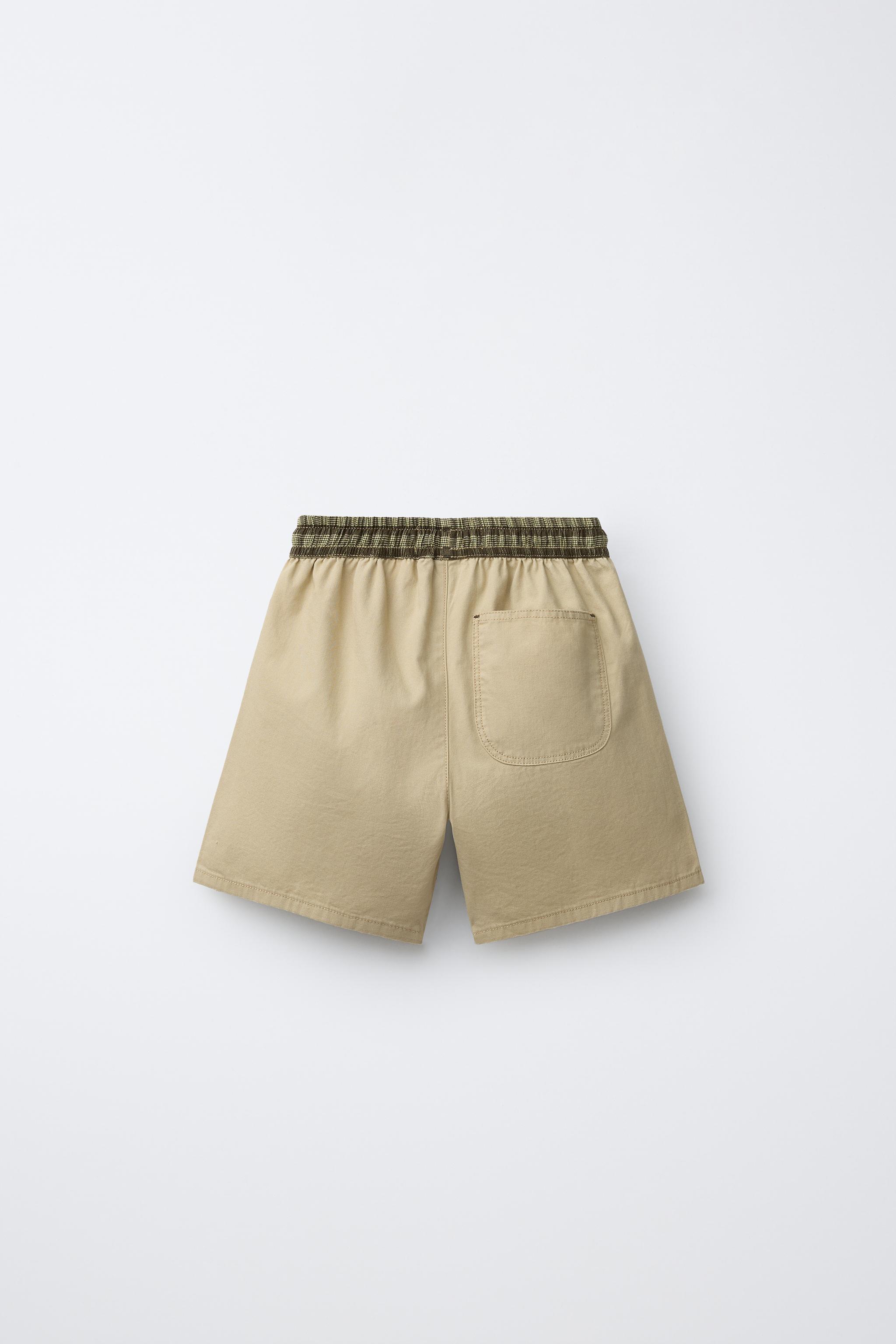 CANVAS BERMUDA SHORTS — Khaki