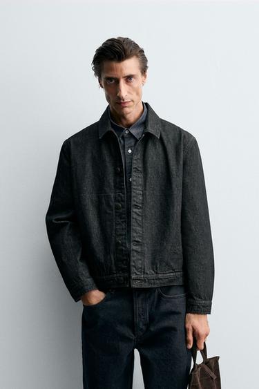 REGULAR FIT DENIMJACKE - Schwarz von Zara