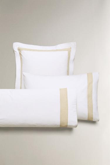 COTTON PILLOWCASE WITH BORDER - White by Zara - Image 0