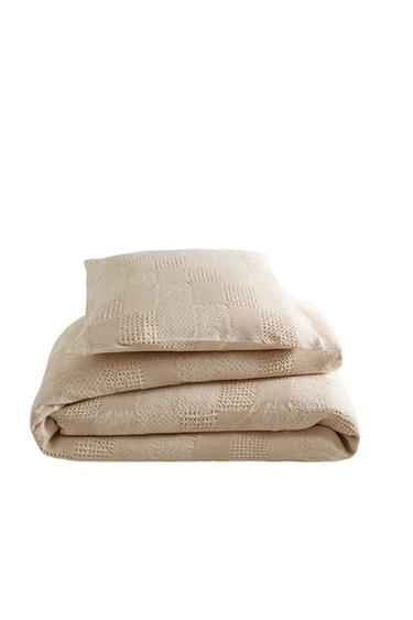 Zara PATCHWORK BEDSPREAD - Dark beige