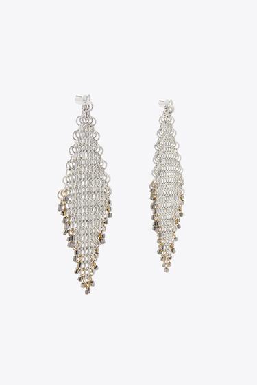 MISMATCHED METAL MESH EARRINGS - Silver by Zara - Image 3