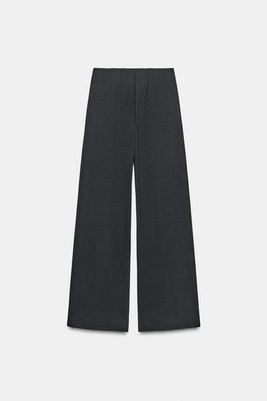 INTERLOCK WIDE-LEG TROUSERS - Black by Zara - Image 6