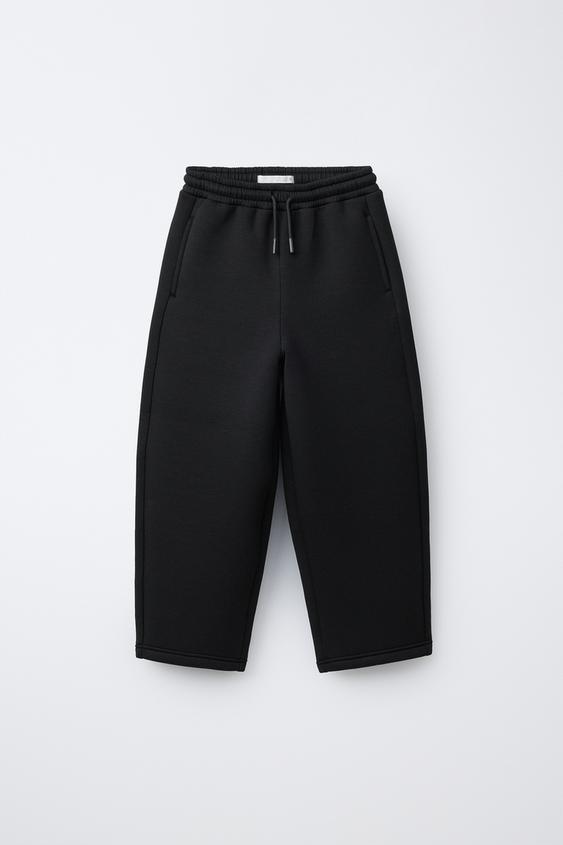 PANTALÓN STRAIGHT FIT EFECTO NEOPRENO - Negro de Zara - Imagen 0