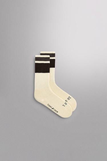 حزمة جوربين للتدريب - أبيض مكسور الخاص بـ Zara