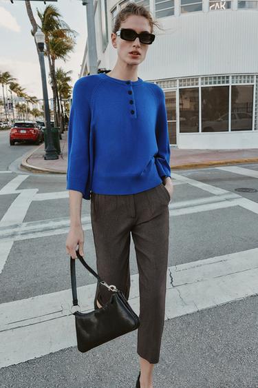 WIDE SLEEVE KNIT JUMPER - Bluish by Zara