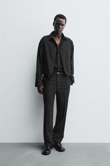 TEXTURED SUIT TROUSERS - Black by Zara