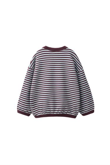 STRIPED PRINT SWEATSHIRT — Light blue 2