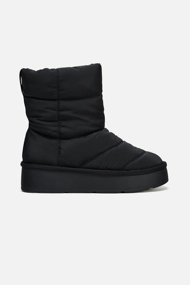 PADDED PLATFORM ANKLE BOOTS - Black by Zara