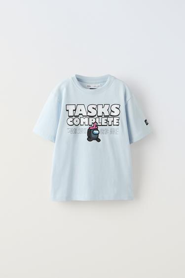 ФУТБОЛКА С ПРИНТОМ AMONG US™ — ГОЛУБОЙ от Zara — изображение 0